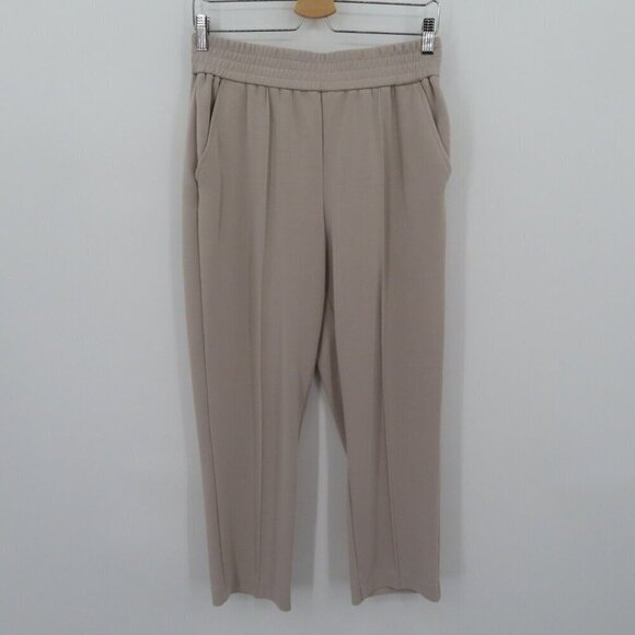 Mason DAmelie Womens Medium Pull On Stretch Waistband Beige Pants Pleated Front - Picture 9 of 10